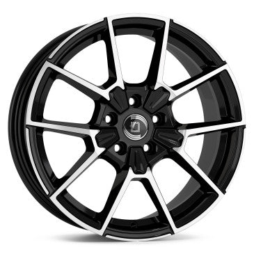 Diewe Wheels Neve sort med poleret front alufælg – fælgen i dette vinterhjulssæt